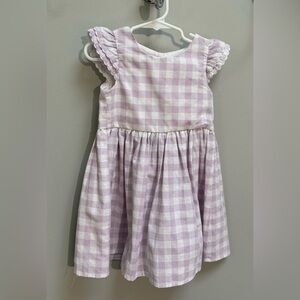 Tahari Girl Purple & White Gingham Dress